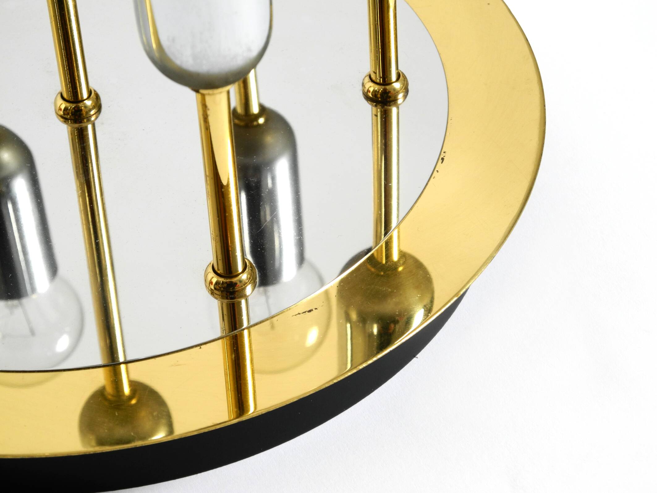 80s Post-Modern Ceiling Lamp by Schmidt Leuchtenfabrik, in brass and chrome