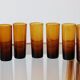 6 vintage amber shot glasses