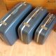 Set of three grey air hostess suitcases / vintage 60s-70s
