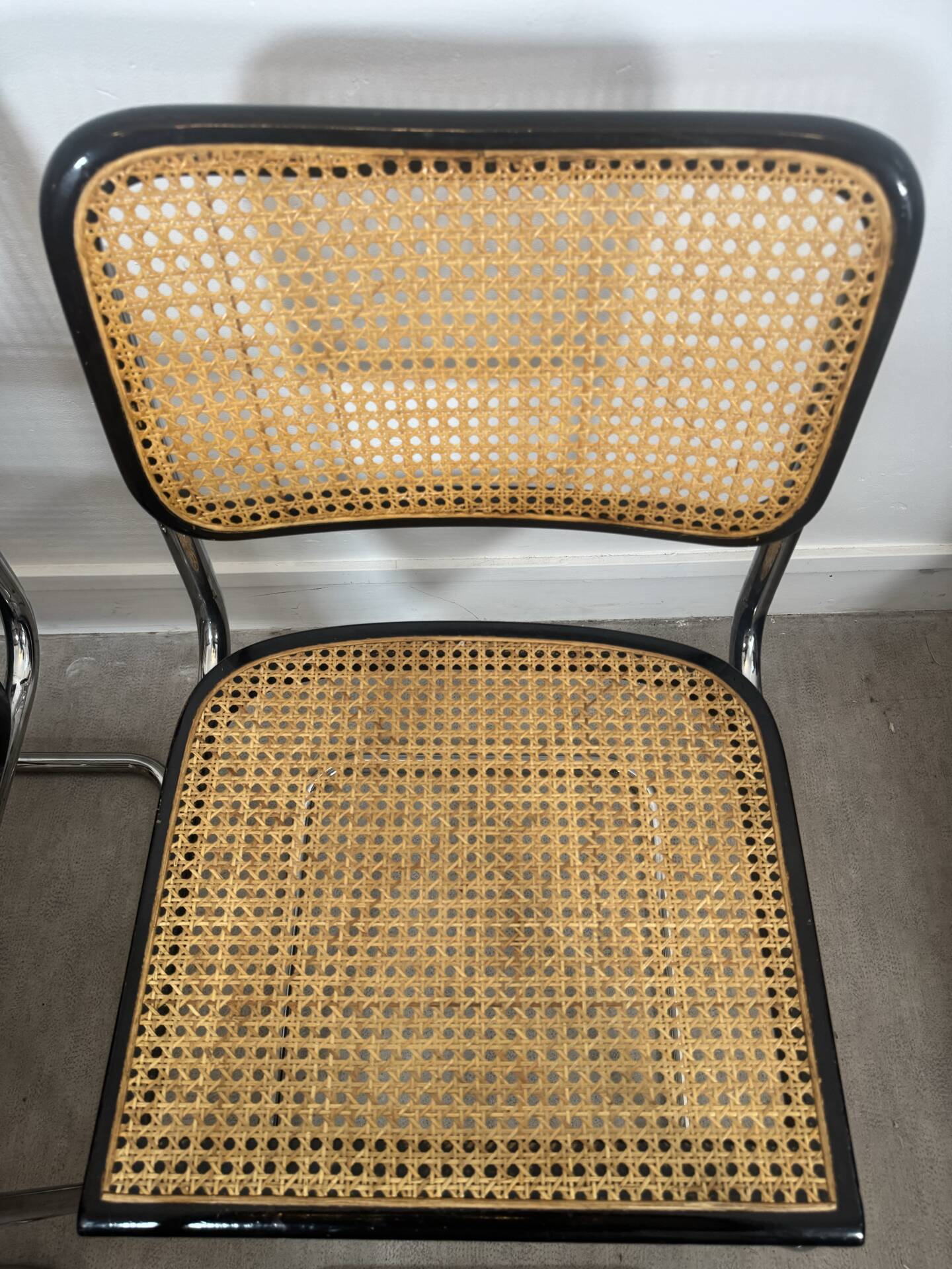 Lot de quatre chaises Marcel Breuer Cesca b32