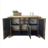 Black and wood art deco sideboard