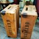 Paire caisses bois et fer Hediard
