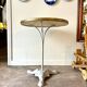 Table bistrot en fonte de fer grise et mélaminé beige ⌀ 60 cm