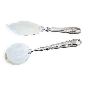 Service de couverts à dessert ou à glace , en métal argenté