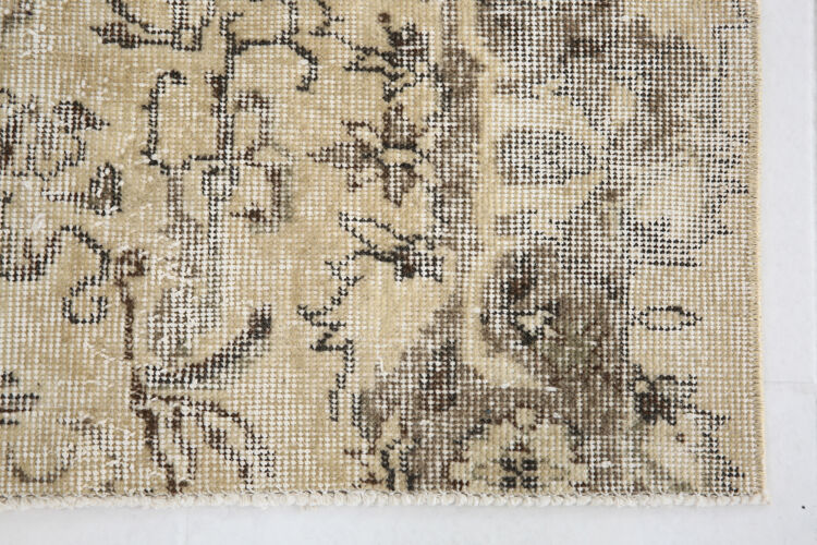 Tapis vintage beige & marron classique, 211x155 cm