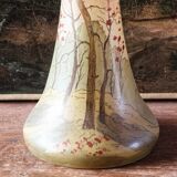 Legras enamelled glass soliflore vase