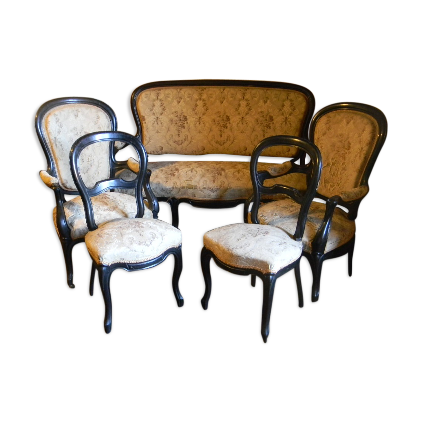 Bench and chairs style Napoleon III