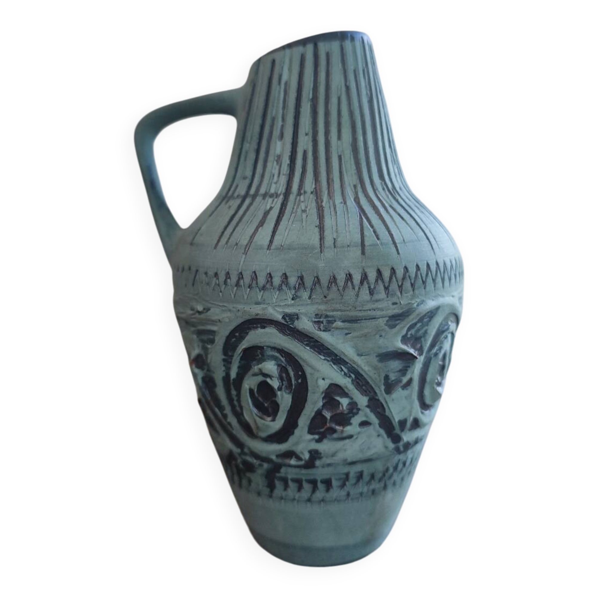 Vintage terracotta pitcher vase