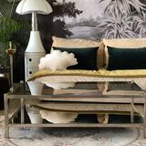 Coffee table 70s metal and smoked glass