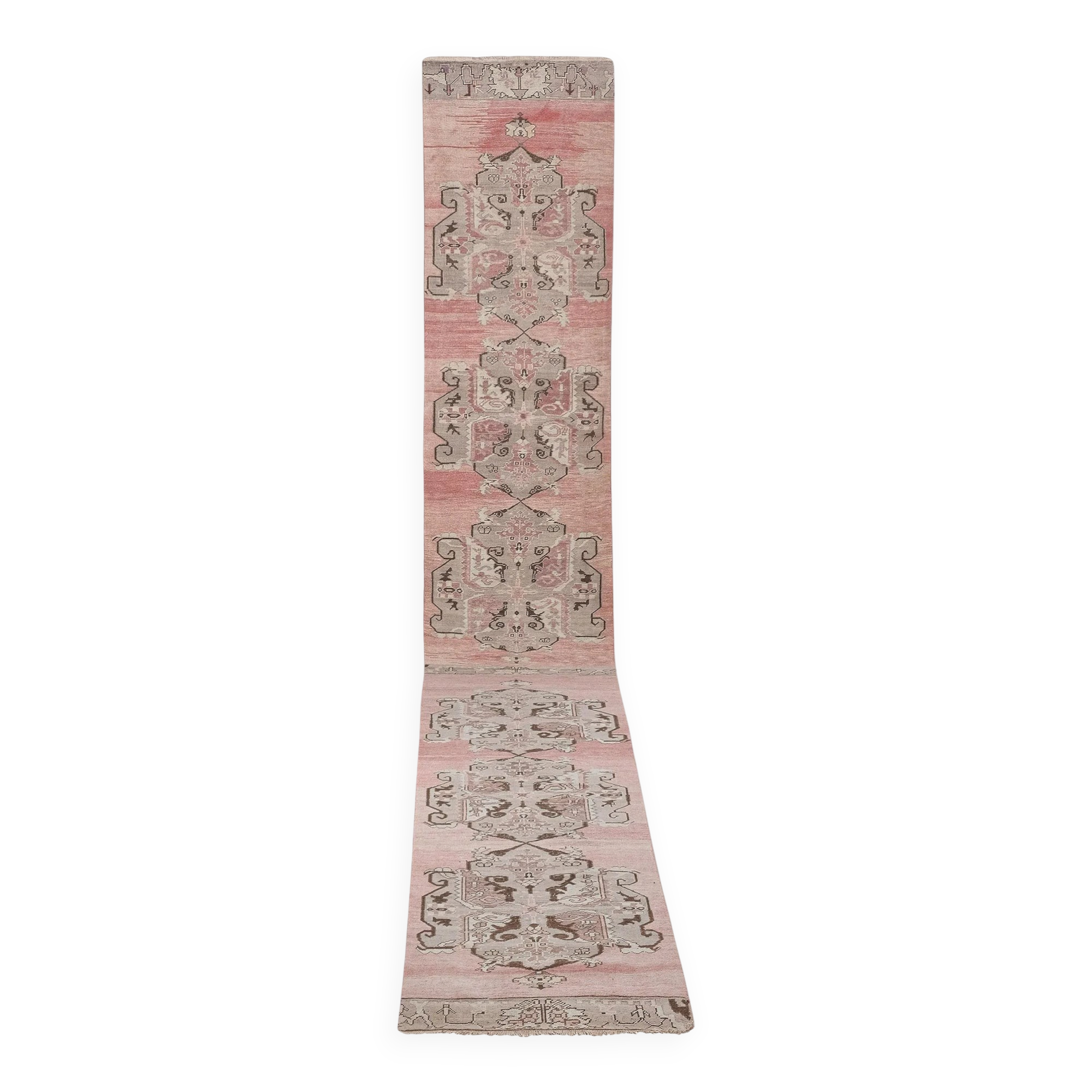 Vintage Turkish hallway rug 100x649 cm