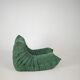 Togo set of armchair and pouf in emerald bucle