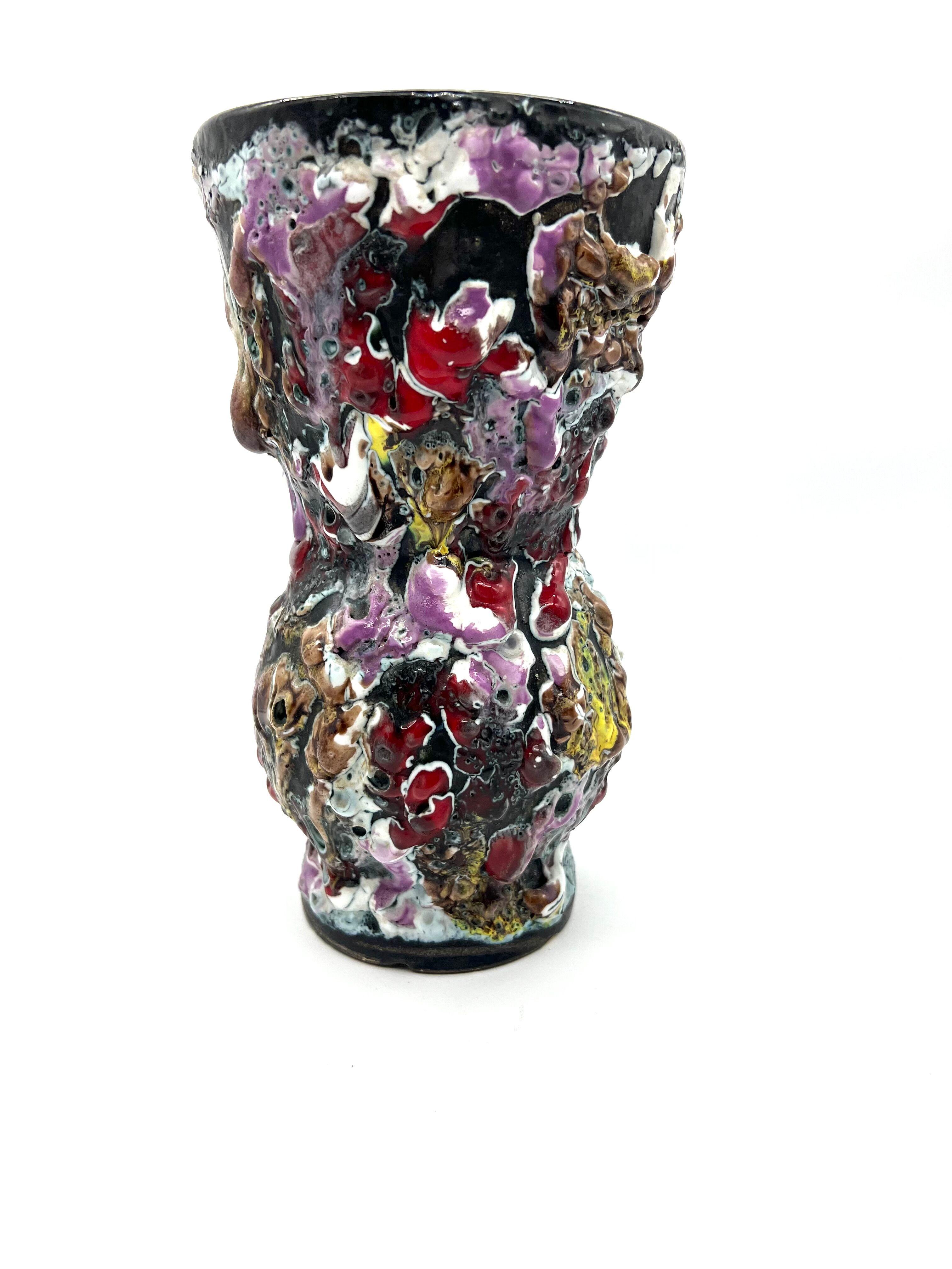 Vintage vase Vallauris volcano lava