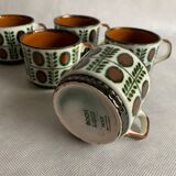 Set of 5 tea or coffee cups  Boch Rambouillet  NOIX, 1960s