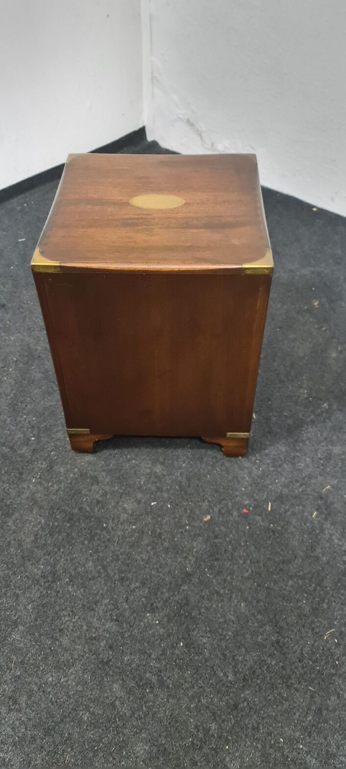 Vintage military campaign wooden bedside table by Reprodux England