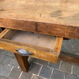 Vintage beech workbench with patina of use