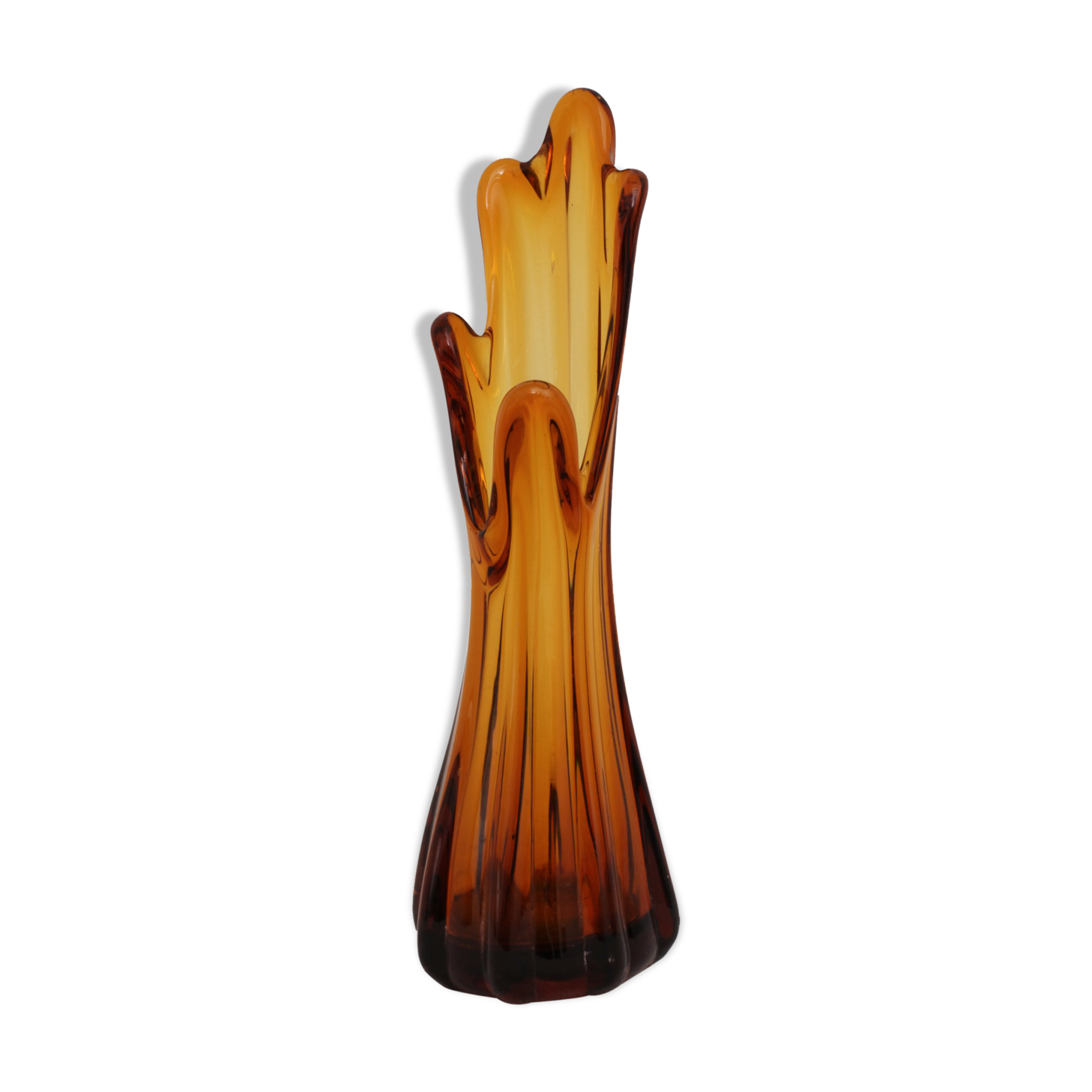 Yellow soliflore vase in 1920s glass paste