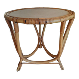 Rattan pedestal table