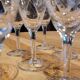 9 crystal stem glasses, vintage, Boussu Belgium