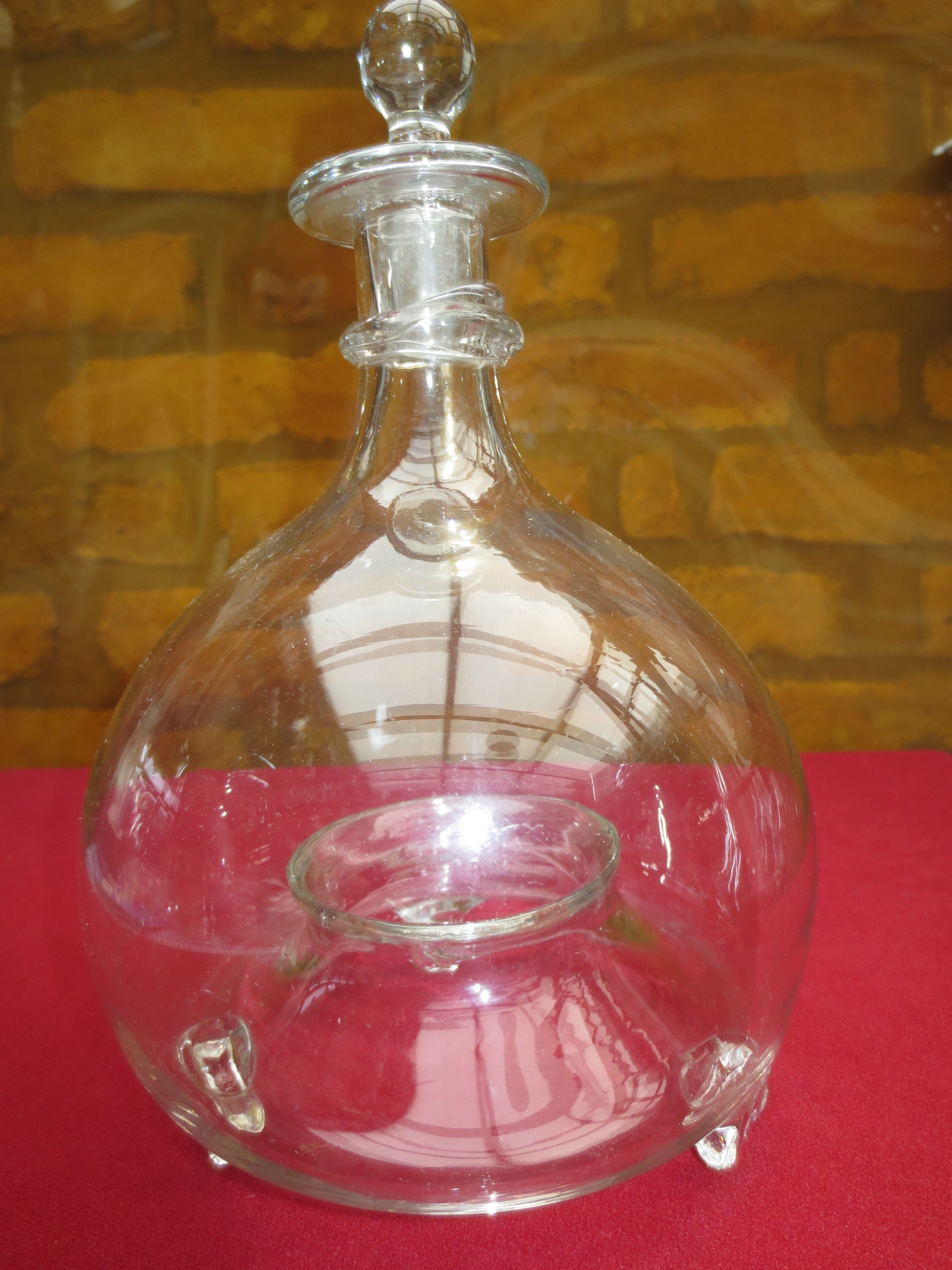 Carafe attrape mouches ronde en cristal soufflé