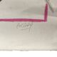 Technique mixte abstraite sur papier, signée Berry