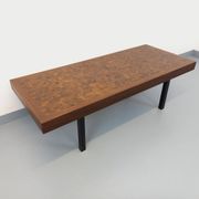 Vintage rectangular coffee table by Dieter Wackerlin in wood mosaic.