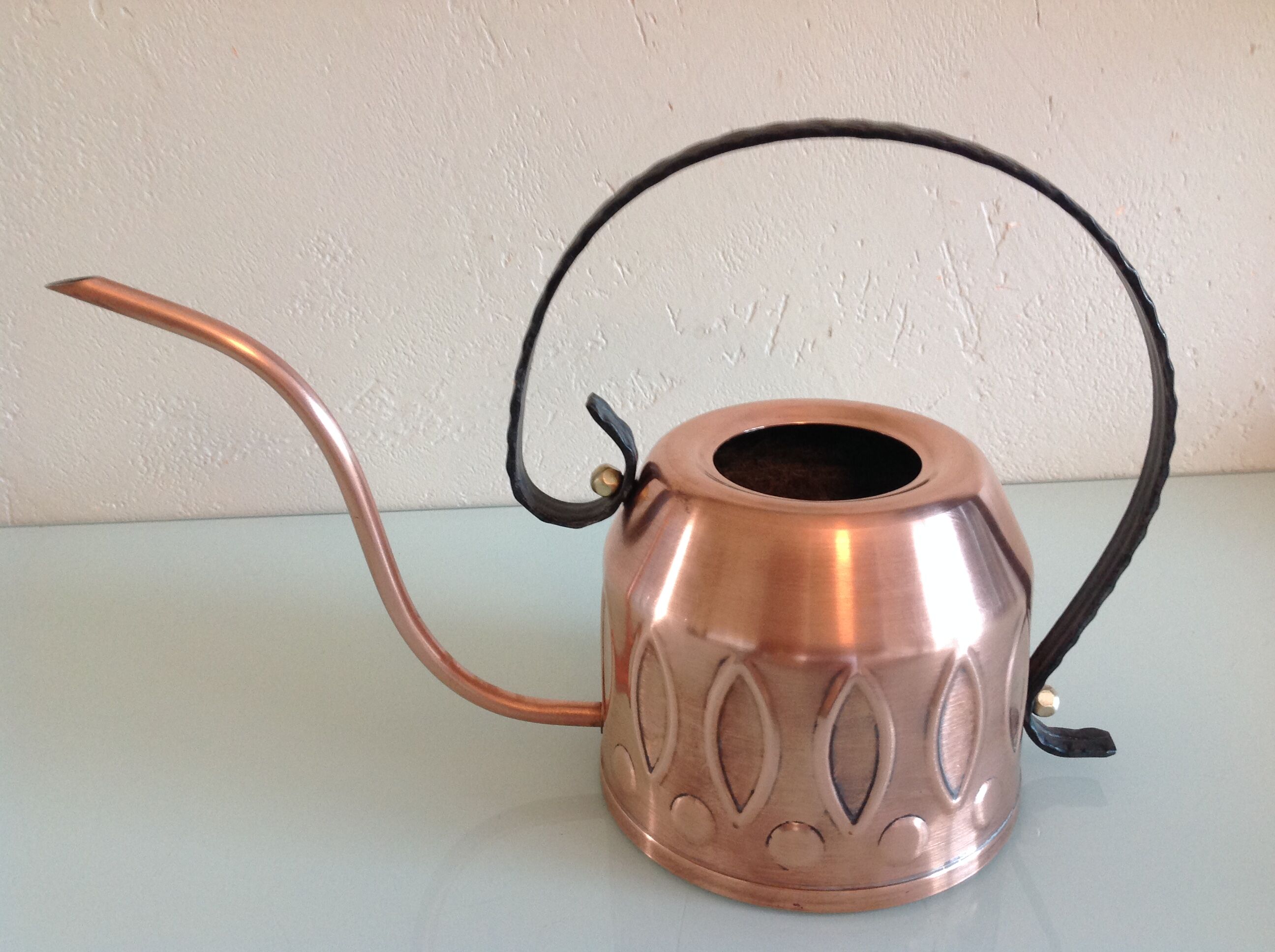 Vintage red copper watering can 60s/70s