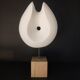 Soft stone sculpture & wooden base