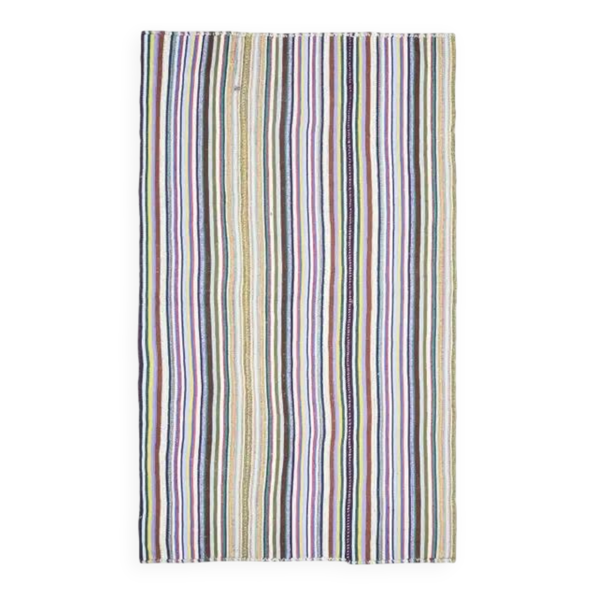 Tapis turc Oushak fait main en laine et coton multicolore, années 1970