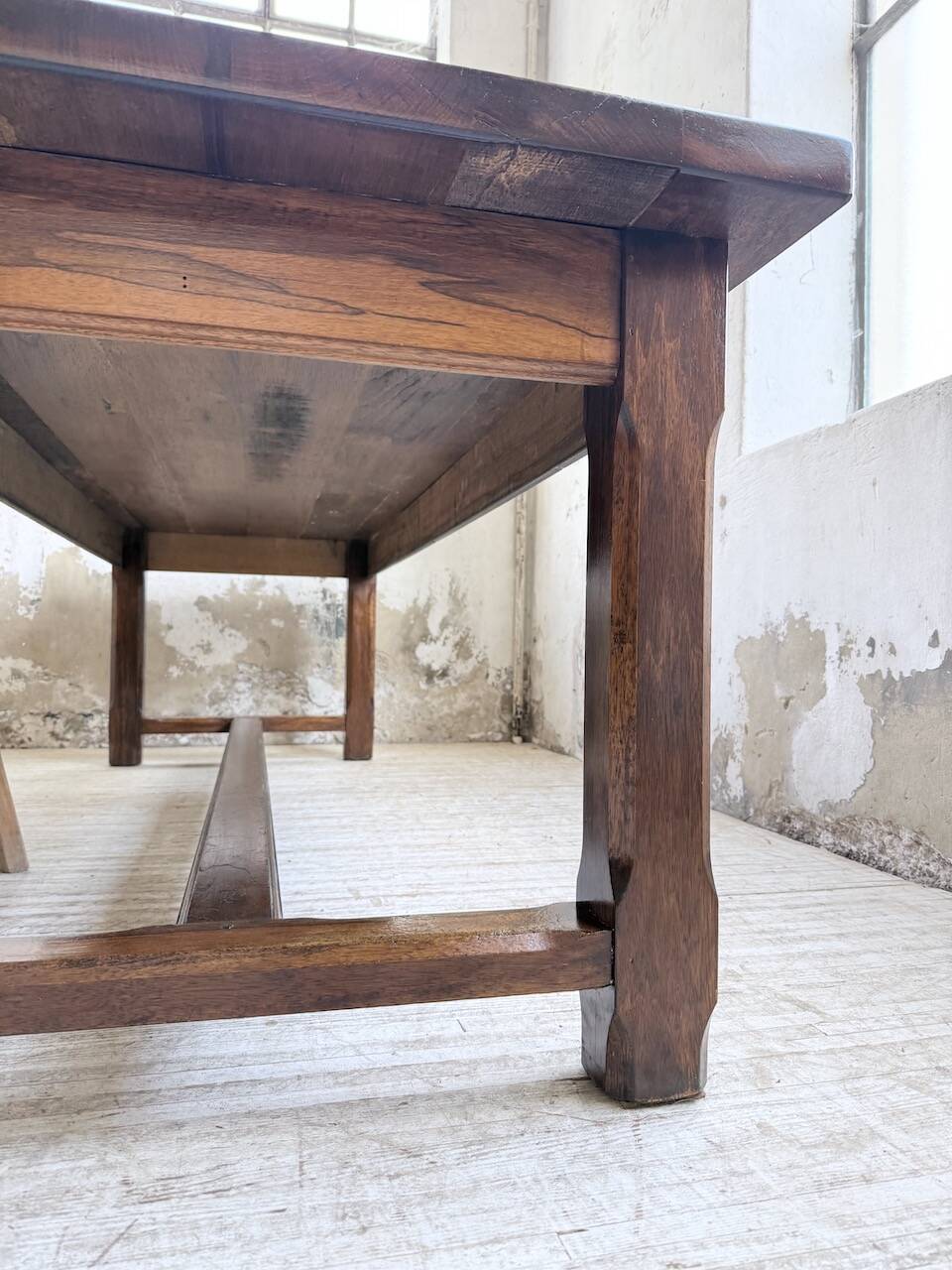 Table de ferme campagne noyer massif XL 250cm