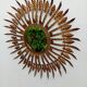 Vintage sun mirror in patinated gold metal – Spain 1950s / 60s