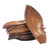 Ensemble de 6 grands bols en bois pour servir