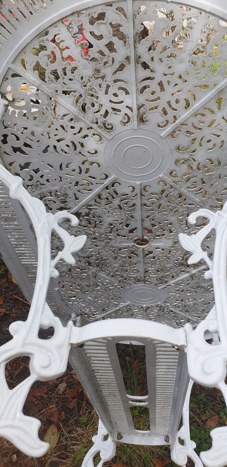 Ornate cast aluminum garden table