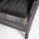 Pair of small leather club armchairs