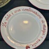 Hand-painted italian handmade plate la vita e una combinazione de magia e pasta
