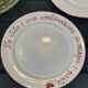 Hand-painted artisanal Italian plate la vita e una combination de magice e pasta
