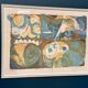 Large Original Swedish Graphic Sheet – "Composition" by Thormod Larsen – 1971 – Vintage and Framed – 79 × 59 cm (31.1" × 23.2")