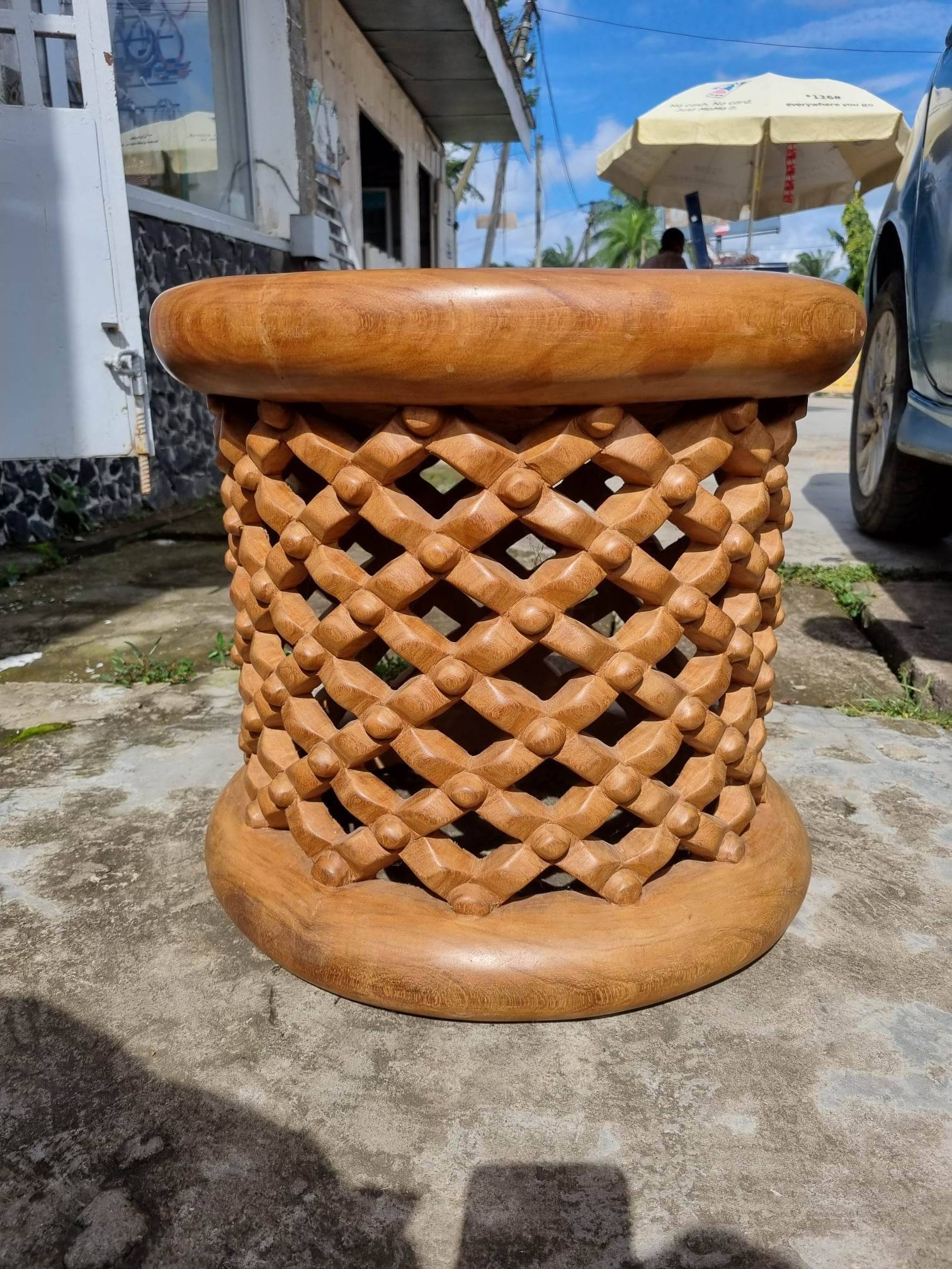 African stool Bamileke Natural brown