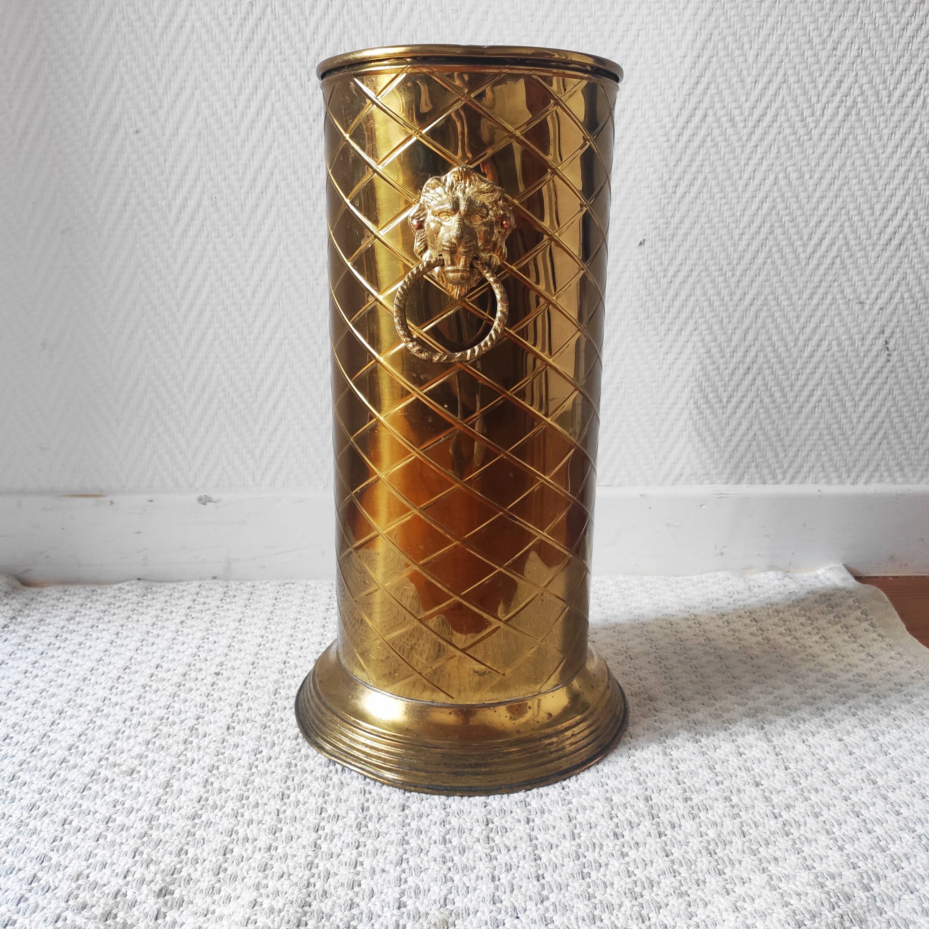 Vintage brass umbrella stand