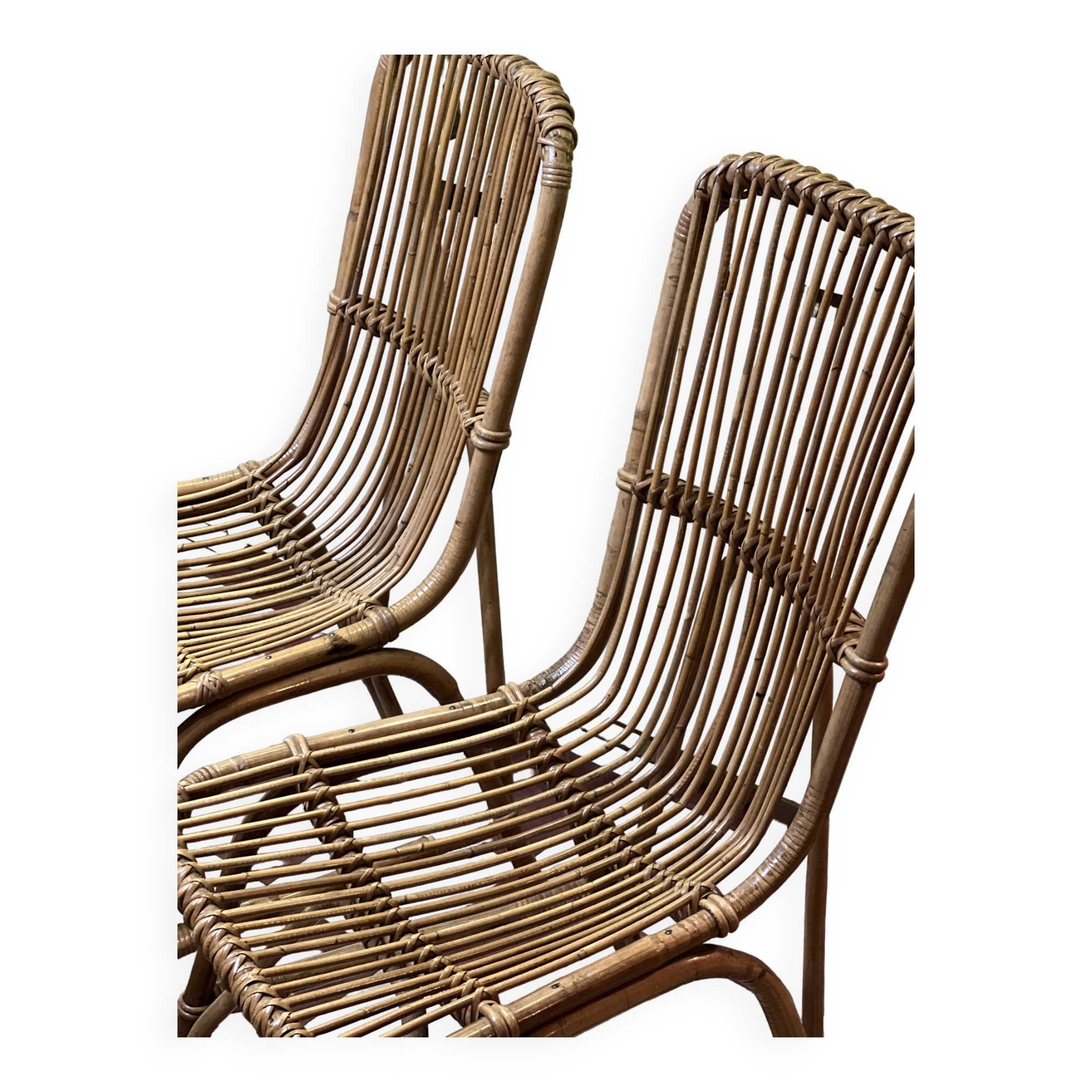 Paire de chaises en rotin