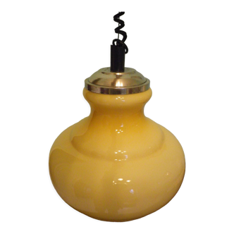 Suspension up and down, opaline lampshade, chrome metal, volvit system