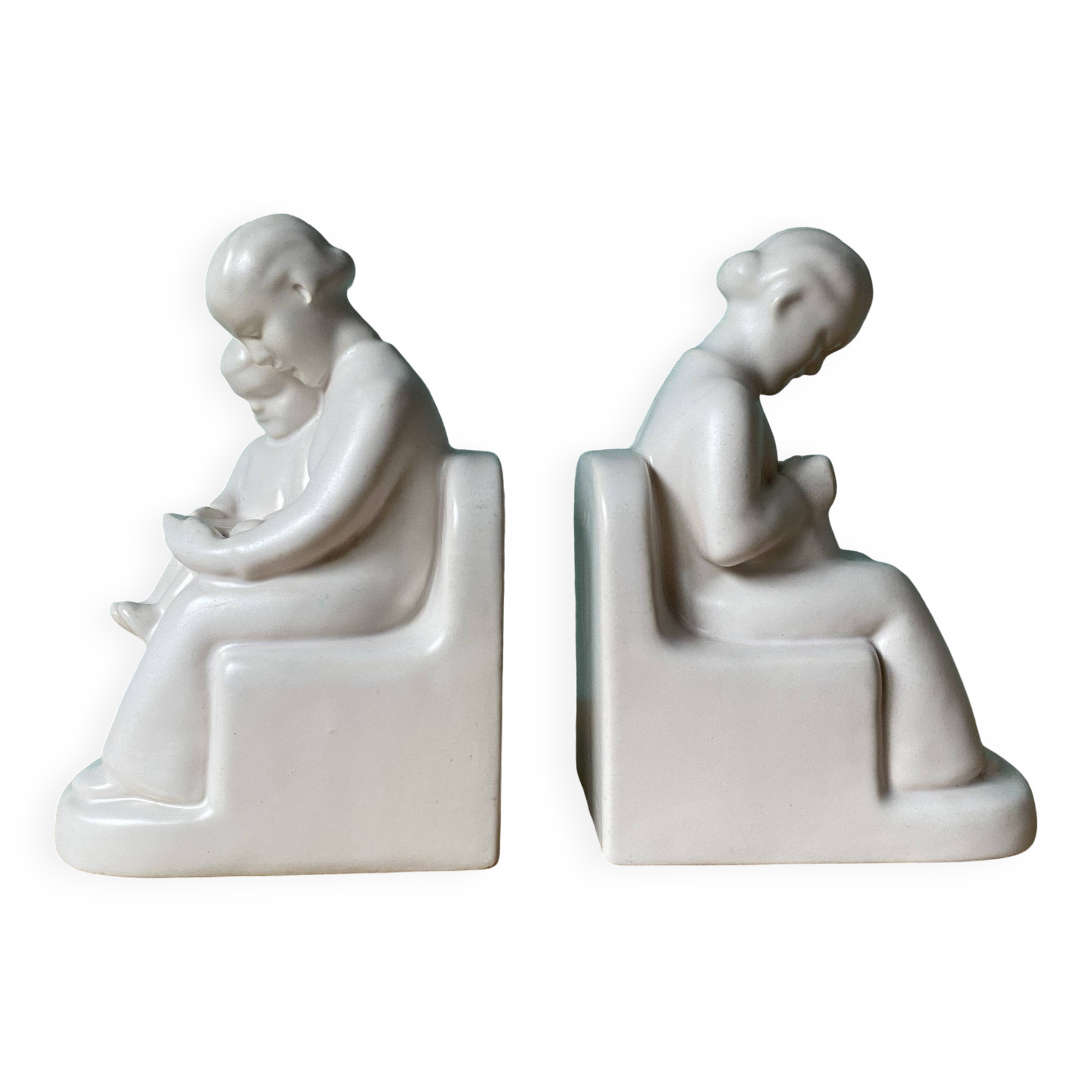 Dutch Schoonhoven ceramic bookends by Fancoise Carbius for NBC