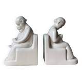 Dutch Schoonhoven ceramic bookends by Fancoise Carbius for NBC