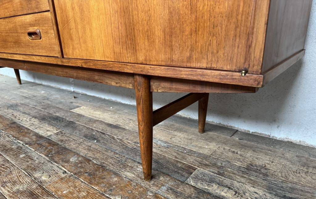 Teak sideboard 220 cm 3 doors 4 drawers 1960