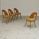 Lot de 4 chaises jaune Antonin Suman pour Tatra Nabytok 1960