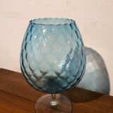 Clear blue glass vase