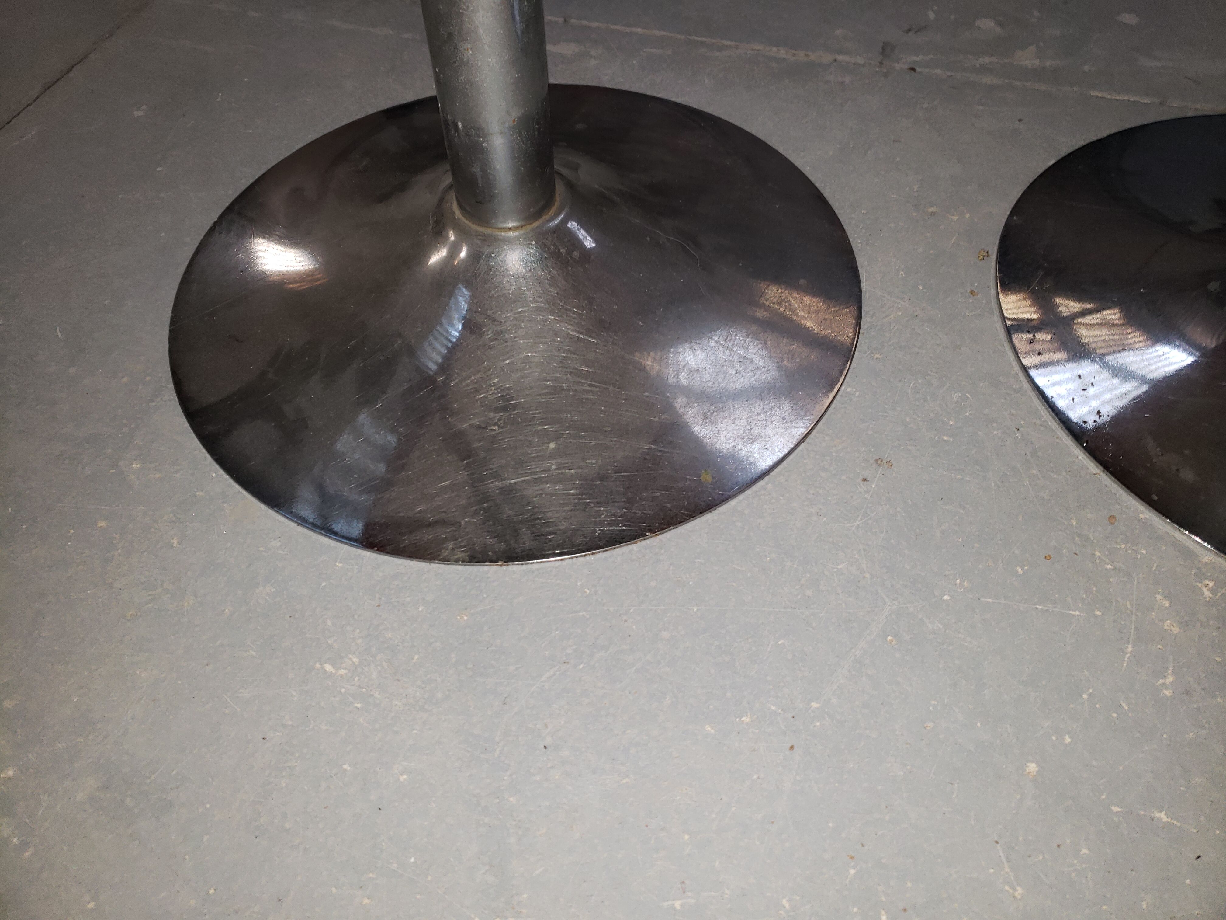 Pair of vintage 70s chrome metal stool