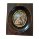 Portrait miniature  de  " fragonard "  la  fille  et  son  chien