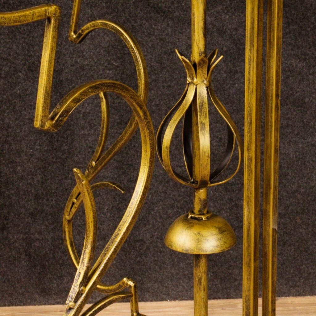 Console French half-moon of metal and marble