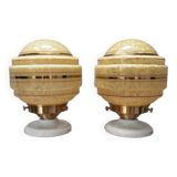 Pair of Art Deco globe wall lights