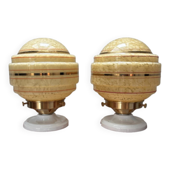 Pair of Art Deco globe wall lights